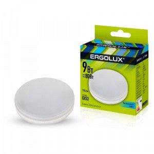 Лампа свет. Ergolux LED GX53 9W 4500K 4K матовая 74*22 10/10