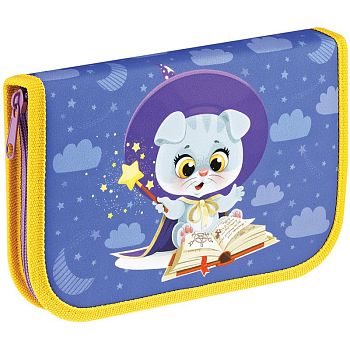 Пенал 1 отделение 200*130 "Magic" дополнительная секция ткань 44851