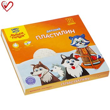 Пластилин 12цв "Енот на Аляске" 180г  ДП10235