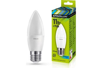 Лампа свет. Ergolux LED С35-11W-E27-4K 10/10