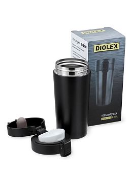 Термокружка Diolex 0,4л c кнопкой клапаном DXMV-450-3