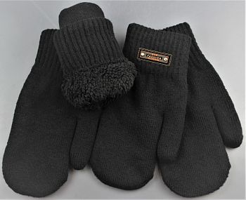 Варежки М. Катюша чёрные на меху 8502 12/240