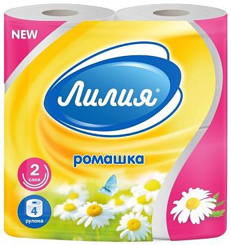 Т/бумага 2-сл ЛИЛИЯ Аромат Ромашка (уп=4шт/13м) 1/12