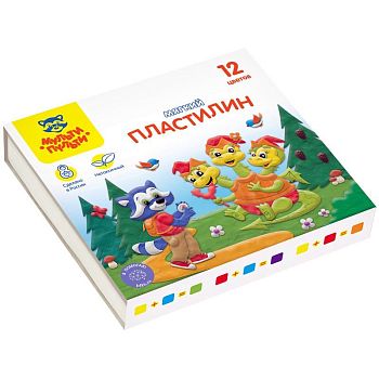 Пластилин 12 цветов "Енот в сказке" 120 г  41710