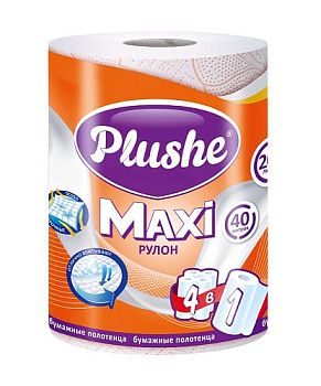 Полотенца бумажные 2-слойные "Plushe Maxi"(уп.1рул*40м) 18 шт.
