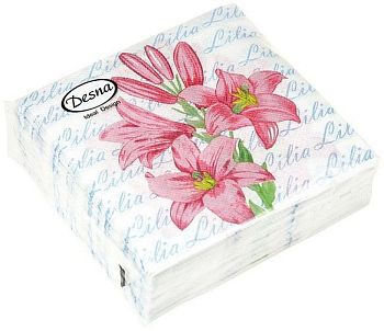 Салфетки бумажные DESNA DESIGN "Лилии" 24*24 1-слойные 40листов/32шт