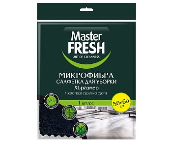 Салфетка микрофибра для пола Master FRESH черная 50*60 1шт 8038 1/60