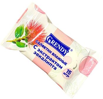 Салфетки влажные Grendy С экстрактом эвкалипта  (уп15шт) 1/110