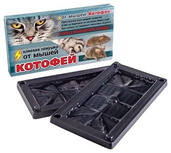 Лоток клеевой "Котофей" от мышей 2лотка - ловушка /12шт