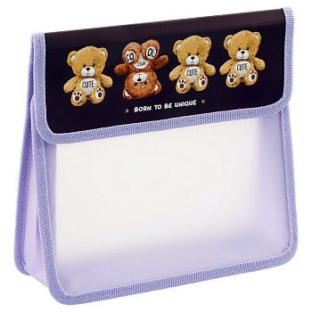 Папка для тетрадей 2 отделения А5 "My bear" пластик на липучке 58191