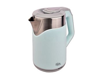 Чайник 2 литра электрический Oasis K-21SPL 1800Вт цв.голубой пластик+нерж. сталь