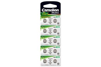 Батарейки Camelion G10/LR1130/LR54/389/390/SR1130W/AG10 блист10 АЛК 1/10