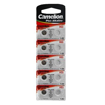 Батарейки Camelion G03/LR41/LR736/SR41/384/392/RW37/RW47/SR41W/SR41SW/AG3 блист10шт АЛК 1/10