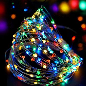 Эл.гирлянда КАПЛЯ РОСЫ 200LED 20м TY200-C-3 РАЗНОЦВЕТНЫЙ+БЕЛ.МИГ 1/100