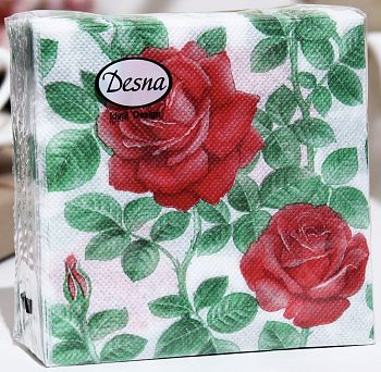 Салфетки бумажные DESNA DESIGN "Английская роза" 24*24 1-слойные 40листов/32шт