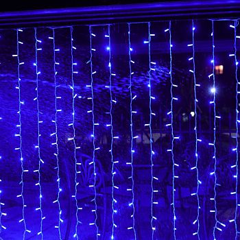 Эл.гирлянда уличн.штора 480LED 2*3м СИН+БЕЛ МИГ 23