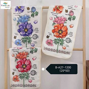 Полотенце микрофибра 25*50 "Цветы" MFP-25-06 Домик 12/240 300г/м2