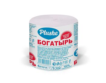 Туалетная бумага 1-слой Богатырь,серая 30шт в уп.