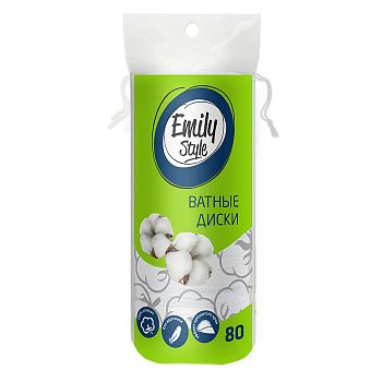 Ватные диски 80шт Emily Style п/э 1/35 
