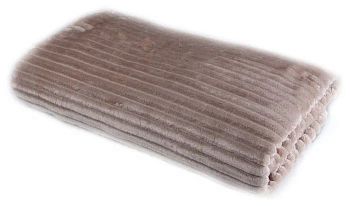 Плед 200*205 полоска Нежность велсофт Dark brown Аэлита