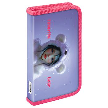 Пенал 1 отд 190*110 "Hood with a bear" ламинированный картон