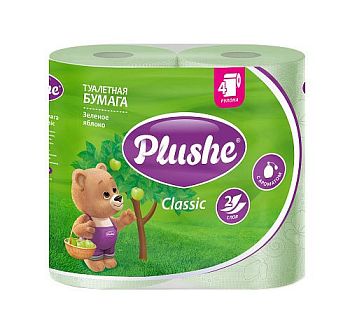 Т/бумага 2сл. "Plushe Classic"(уп.8рул,18м) Зеленое Яблоко (2243) 1/8