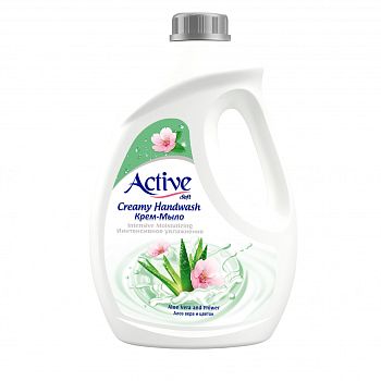 Мыло жидкое ACTIVE Иран с витамином В5 "Алое вера и лотос" Green 2000мл с доз.  1/12 (6975)