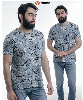 Футболка М.САМО принт 55005 разноцветный р.M-3XL 5/100 *