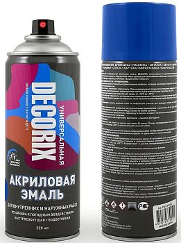 Аэрозольная эмаль универсальная DECORIX,синий 520мл А 09