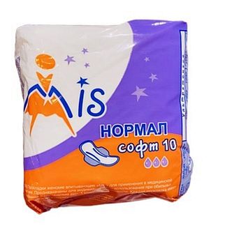 Прокладки гигиенические MiS НОРМАЛ СОФТ (3 капли/10шт)/25