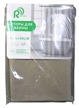 Штора для ванной 180*180см. полиэстер. цвет бежевый Арт. 5762