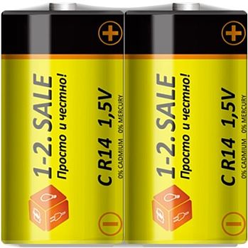 Батарейки 1-2. sale R14/343/C 2Sшт солевые