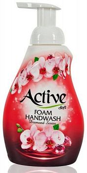 Мыло жидкое пенка ACTIVE Иран "Бриллиант" Pink 500мл с доз. (5411) 1/12