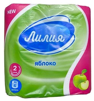Т/бумага 2-сл ЛИЛИЯ Аромат Яблоко (уп=4шт/13м) 1/12