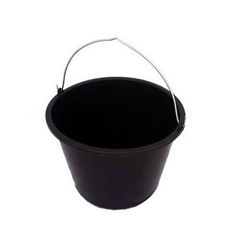 Ведро 12 литров Мультипласт строительное черное 10/10