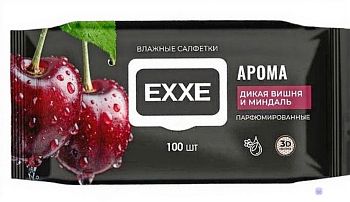 Салфетки влажные  EXXE Дикая вишня и миндаль (уп.100шт)  1/12