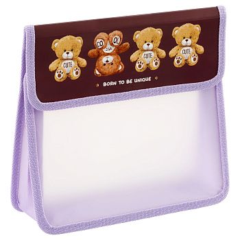 Папка для тетрадей 2 отделения А5 "My bear" пластик на липучке 58191