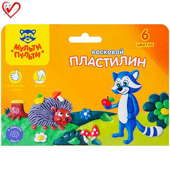 Пластилин  6 цветов "Енот в лесу"11055