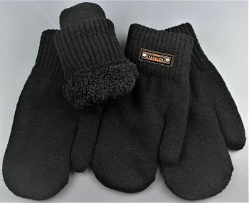 Варежки М. Катюша чёрные на меху 8502 12/240