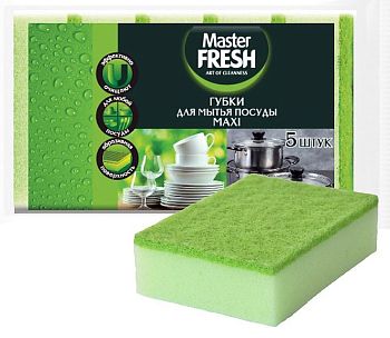 Губка для посуды Master FRESH Maxi  5шт 8515 1/36