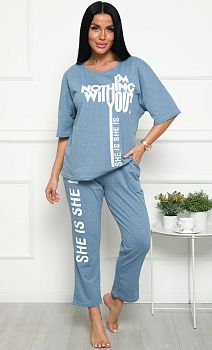 Костюм ДАРЬЯ ТК-4495 кулирка (футболка+брюки) р.44*