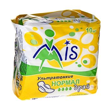 Прокладки гигиен. MiS НОРМАЛ ДРАЙ УЛЬТРА тонкие (4 капли/10шт)/25