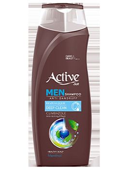 Шампунь ACTIVE Иран Care&beauty мужской против перхоти С климбазолом и ментолом, 350мл 1/12 Серый