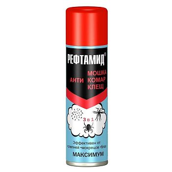 Аэрозоль от комаров Рефтамид Антикомар 3в1 147мл/24шт 020.01
