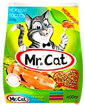 Корм для кошек Mr.Cat "нежный лосось" 0,4кг 1/16 Маленький