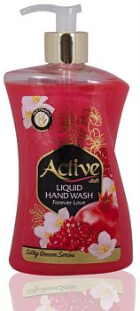Мыло жидкое ACTIVE Иран с соевым белком и витамином Е "Гранат" Pink 450мл с доз. (6821) 1/12