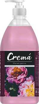 Мыло жидкое крем CREMA flowers Магия цветов с дозатором 1л/12шт