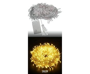 Эл.гирлянда LED цветной 300ламп ТЕПЛЫЙ БЕЛЫЙ 14м G-8730D 1/40