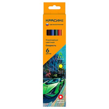 Карандаши  6цв "Скорость" Красин шестигр. заточ. карт.уп. европо 387066
