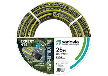 Шланг армир.3-х слойн. пвх Sadovia Expert прозр.слой широк замшевой серой полос и салат 3/4*3,2*25м